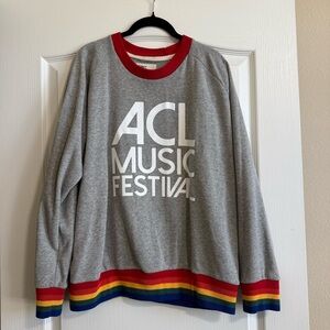 ACL Music Festival Camp Collection sweatshirt grey and rainbow 🌈 size large